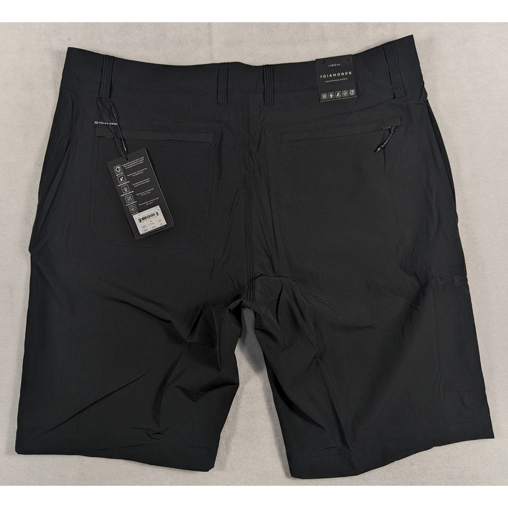 NEW 7 Diamonds Sierra High Performance Shorts Black Mens 36 Quick Dry Stretch - Picture 3 of 5